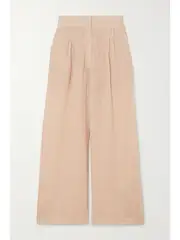 [Le Kasha] Le Kasha - Sohag Linen Wide-leg Pants - Peach - small small Orange
