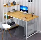 Edge Combination Workstation Computer Desk with Storage Shelves (Natural)