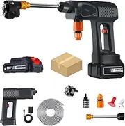 Portable Cordless Pressure Washer,Cordless Pressure Washer,30000mAh Battery Power Washers, 6 in 1 Adjustable Nozzle Power Washers,for Cleaning Cars, Patios, Fences, Homes (10000Mah,1 Battery)