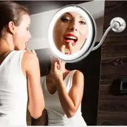 Makeup Mirror 10X Magnifying Vanity 360 Degree Rotation Flexible Folding LED Light Cosmetic Tools Portable Beauty Accessory Stand