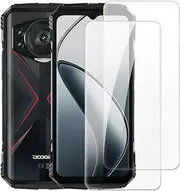 2 Pack Tempered Glass Screen Protector Set Compatible with Doogee S Cyber Pro, HD Clear, Anti-Scratch, Bubble-Free, Easy Installation