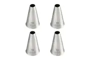 4x Mondo Stainless Steel #10 Round Piping Tip Icing Cake Decorating Nozzle SLV