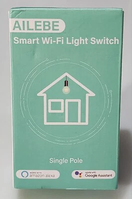 Ailebe Smart WiFi Light Switch Panel, White, 2 Gang, Works with Alexa or Google
