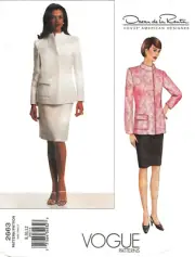 Vogue 2663 pattern, Oscar de la Renta, sizes 8-12, uncut, jacket and skirt