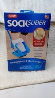 2 pc Sock Slider Easy On Off Sock Aid Kit Shoe Horn Pain Free ( As Seen On TV)