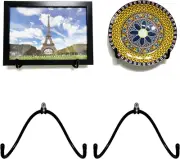 2Pack Adjustable Plate Hangers Wall Mount Plate Display Stands Holders Metal