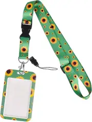 ID Badge Holder with Lanyard and Retractable Badge Holders, Sunflower Lanyard Hi