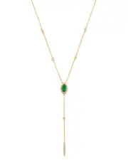 Bloomingdale's Fine Collection Emerald & Diamond Lariat Necklace in 14k Yellow Gold, 16-18
