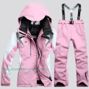 2PCS Women Ski Suit Jacket+Pants Winter Warm Set Thermal Snowboard Snowsuit Set