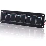 8 Gang Rocker Switch Panel Waterproof，12v-24v Aluminum Waterproof Boat Marine...