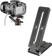 Quick Release Plate, Adjustable Camera L Bracket for DSLR Cameras with Cold Shoe Port, Foldable Aluminum Alloy Vertical Plate (with Tripod Ball Head), for Photography
