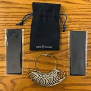 Rare Carat US Standard Metal Ring Finger Gauge Sizer with 2 Cloths - Sizes 4-13