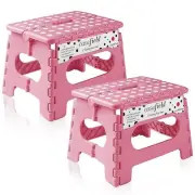 Casafield 2-Pack 9" Collapsible Pink Plastic Kids' Step Stools 14443532