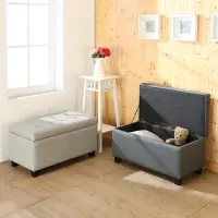 在飛比找momo購物網優惠-【BuyJM】耐磨貓抓皮羅伯特實木腳掀蓋沙發椅/收納椅/沙發