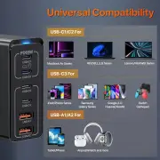 165W USB C Charging Station, USB C Desktop Charger GaN 6 Port Fast Travel Wall Charger Adapter