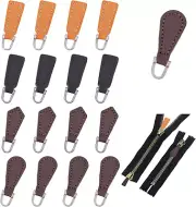 20 Pcs 4 Styles Leather Zipper Pull Zipper Tags Fixer Pull Zipper Heads for Boot