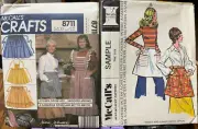 2 McCall's Apron Patterns, #8711 from 1983 and Misses' & Junior from 1973, Uncut