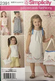 GIRLS CHILDS UNCUT SIMPLICITY 2391 Sewing Pattern SHIRT PANTS BAG DRESS SIZE 3-8