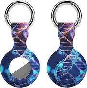 1PCS for DNA Genetic Helix Air Tag Holder Case Waterproof & Shockproof Anti-Scratch Protective Air Tag Cover with Keychain Ring Silicone Tags Holders for Luggage, Backpack, Keys, Pet