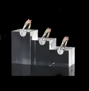 Small Clear Acrylic Display Stands Riser For Rings - 3PC Set