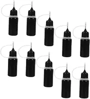 Gatuida 10pcs Bottle Collapsible Water Bottle Squeeze Bottles Pump Bottle Funnels Mini Sauce Bottle Dropper Bottle Oil Bottle Pour Flask Liquid Nozzles Stainless Steel Black
