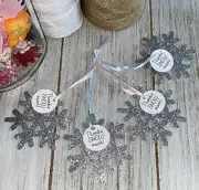 Snowflake Thank You tags Gender Reveal Winter Baby Shower Birthday Wedding Tags