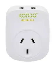 Korjo USB A + C & Power Adaptor for Europe