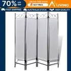 4-Panel Room Divider Privacy Folding Screen White 160 x 180 cm Home Decor 40808