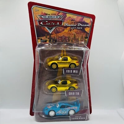 Disney Pixar Cars - GOLD MIA TIA & BLING BLING Dinoco Dream 3-Pack- 1:55 Diecast