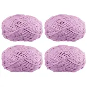 4Skeins Chenille Yarn Blanket Yarn 4x100g/14oz 5# Bulky Polyester Light Purple