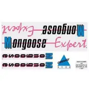Mongoose - 1987 Expert for chrome or white frame Decal set - old school bmx