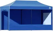 Instahut 3x6M Gazebo, Pop Up Camping Tent Marquee Folding Blue Gazebos Garden Outdoor Wedding Party Canopy Patio Carport, Water Resistant and UV Removable Sidewalls Carry Bag