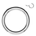 Surgical Steel Silver Hinged Clicker Segment Hoop Ring 14 to 10 Gauge