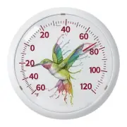 Taylor Watercolor Series Rainbow Hummingbird Indoor Outdoor Dial Thermometer,