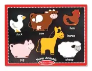 Melissa & Doug Safari Animals Peg Puzzle ~ Brand NEW!