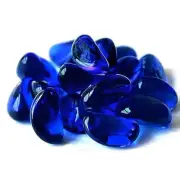 Hewnda Glass Stones, 1Lb/460g Dark Blue Pebbles, Aquarium Gravel for Fish Tank
