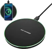 Charging Pad – 15W Wireless Fast Charger, Compact Travel Accessory | Safe Quick Charger for Phones, Devices, Desktop Charging Station for Office, Home, Hotel, Tech Gear, Light-Up Charging