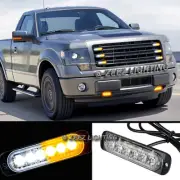 1X 6 LED Amber&White Emergency Hazard Warning Strobe Beacon Caution Light Bar#15