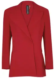 Norma Kamali Double-breasted Stretch-jersey Blazer - Red - XL (UK16 / XL) XL (UK16 / XL)