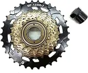 Flywheel Tools Fit for Shimano Tourney TZ500 TZ31 7v 7 Speed Cassette Mountain Bike Freewheel Metal Thread Sprocket 14-28/34T Flywheel Locking Tool(14-28T with Remover)
