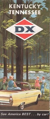 1964 D-X Road Map: Kentucky Tennessee NOS