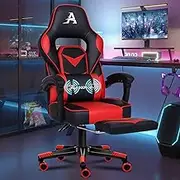 ALFORDSON Video Gaming Chair Gordon Series, Ergonomic Office Chair for Home Computer Executive Desk, Racing Reclining Swivel Seater with Footrest with Lumbar Cushion, Red