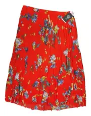NWT Women's VINCE CAMUTO Floral Fireball Pleated Maxi Skirt Small