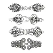 4pcs Vintage Sweater Clips Cape Cloak Clasp Cardigan Clips Shawl Clasp Silver