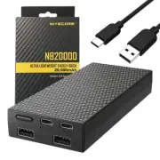 Nitecore NB20000 Lightweight Quick Charge Multi Ports USB Power Bank 20,000mAh