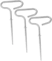 POPETPOP 3Pcs Ground Nail Spiral Drill Stakes for Winter Fishing Outdoor Tent Pegs Durable Galvanized Easy to Use Portable for Tents Gazebos and