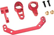 Aluminum Alloy Steering Assembly Replacement,Sturdy,Upgrade Easy to Install RC Car Accessories for Ptg-2R 1/10 Scale RC Car, Red