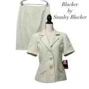Vintage Blacker by Stanley Blacker 2 Piece Skirt Blazer Suit NWT Size 12