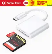 USB C SD Card Reader for iPhone 15/Mac/iPad 3-Slot USB Type C to SD/TF Card A