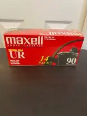 Maxell Audio Cassette Tapes Box Of 14 UR 90 Minute Normal Bias Blank New Sealed